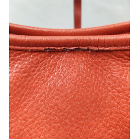 Tory Burch Amanda Red Leather Logo Pockets Satchel Shoulder Bag Purse - Picture 14 of 16